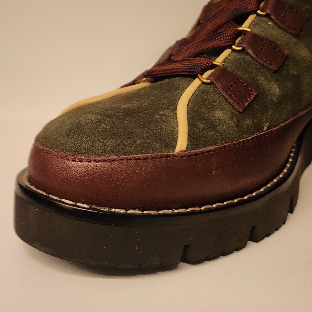 J. Crew Elsa Lace-Up Suede Boots Women’s Green & Brown Size 6 - Picture 6 of 13
